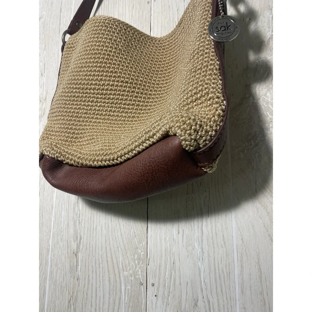The Sak Crocheted Large Shoulder Bag Beige